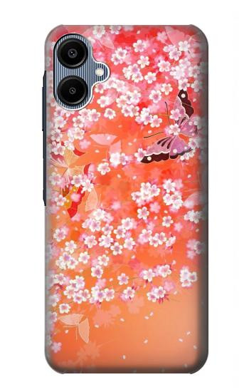 S2543 Japanese Kimono Style Flower Pattern Hülle Schutzhülle Taschen für Samsung Galaxy A06