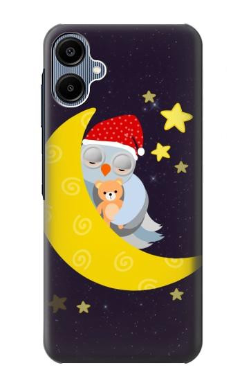 S2849 Cute Sleepy Owl Moon Night Hülle Schutzhülle Taschen für Samsung Galaxy A06