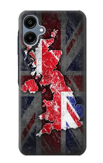 S2936 UK British Flag Map Hülle Schutzhülle Taschen für Samsung Galaxy A06