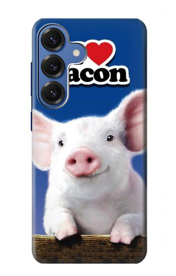 S0608 I Love Bacon Cute Baby Pig Hülle Schutzhülle Taschen für Samsung Galaxy S25