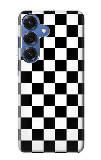 S1611 Black and White Check Chess Board Hülle Schutzhülle Taschen für Samsung Galaxy S25