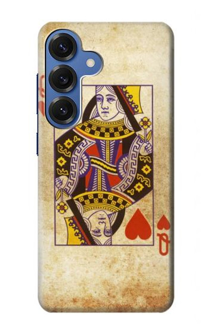 S2833 Poker Card Queen Hearts Hülle Schutzhülle Taschen für Samsung Galaxy S25
