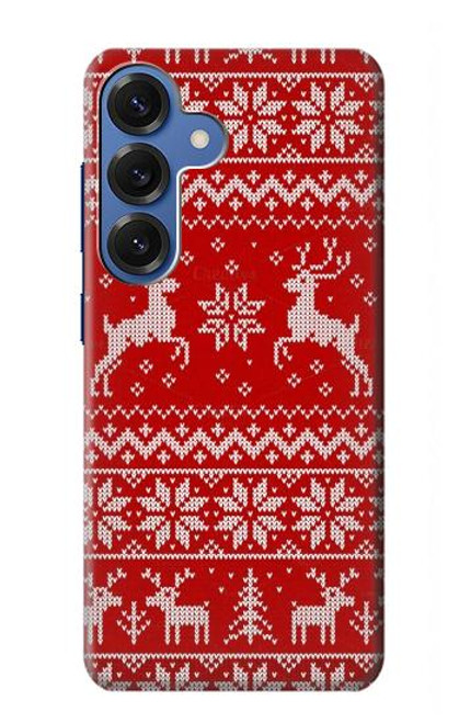 S2835 Christmas Reindeer Knitted Pattern Hülle Schutzhülle Taschen für Samsung Galaxy S25