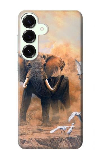 S1292 Dusty Elephant Egrets Hülle Schutzhülle Taschen für Samsung Galaxy S25 Plus