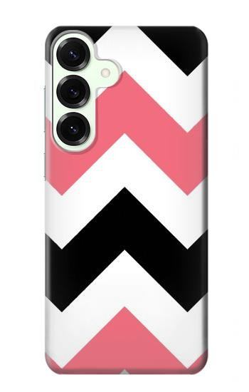S1849 Pink Black Chevron Zigzag Hülle Schutzhülle Taschen für Samsung Galaxy S25 Plus