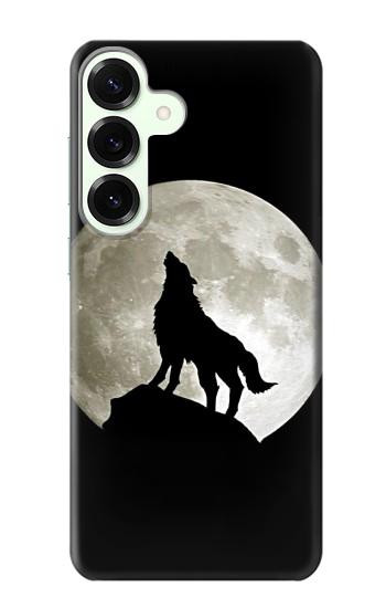 S1981 Wolf Howling at The Moon Hülle Schutzhülle Taschen für Samsung Galaxy S25 Plus