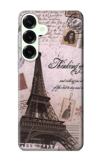 S2211 Paris Postcard Eiffel Tower Hülle Schutzhülle Taschen für Samsung Galaxy S25 Plus