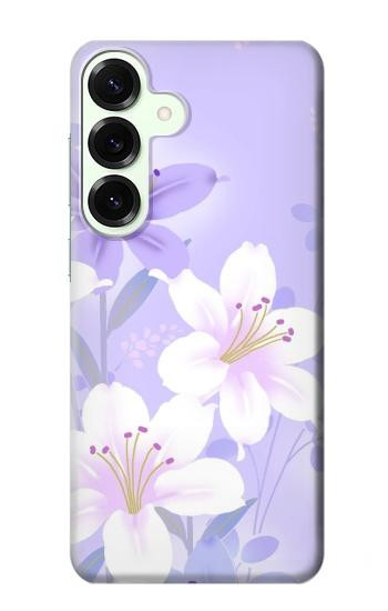 S2361 Purple White Flowers Hülle Schutzhülle Taschen für Samsung Galaxy S25 Plus