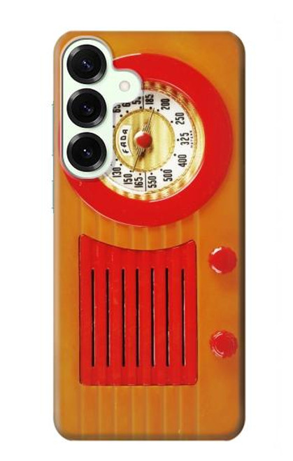 S2780 Vintage Orange Bakelite Radio Hülle Schutzhülle Taschen für Samsung Galaxy S25 Plus
