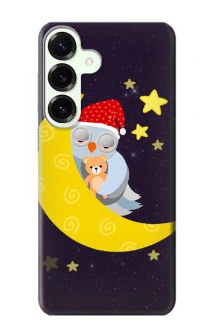 S2849 Cute Sleepy Owl Moon Night Hülle Schutzhülle Taschen für Samsung Galaxy S25 Plus