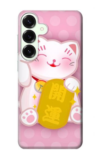S3025 Pink Maneki Neko Lucky Cat Hülle Schutzhülle Taschen für Samsung Galaxy S25 Plus