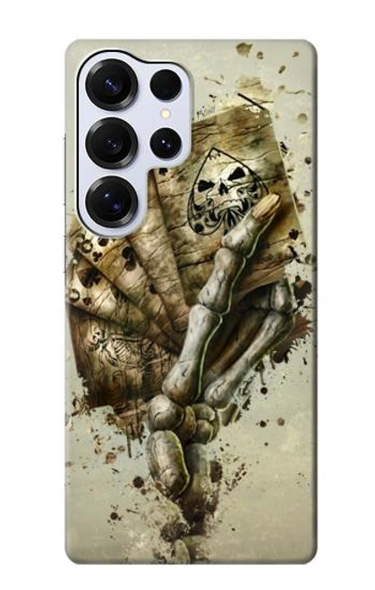 S0550 Skull Card Poker Hülle Schutzhülle Taschen für Samsung Galaxy S25 Ultra