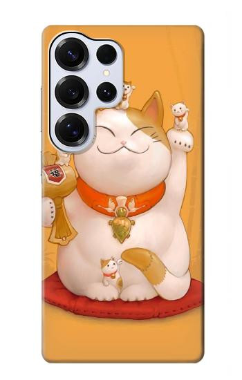S1217 Maneki Neko Lucky Cat Hülle Schutzhülle Taschen für Samsung Galaxy S25 Ultra
