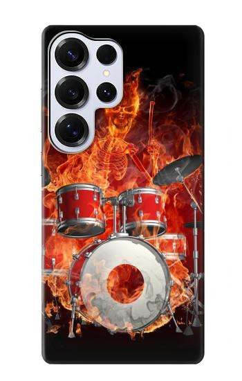 S1431 Skull Drum Fire Rock Hülle Schutzhülle Taschen für Samsung Galaxy S25 Ultra