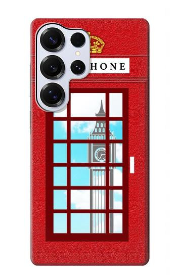 S2059 England British Telephone Box Minimalist Hülle Schutzhülle Taschen für Samsung Galaxy S25 Ultra