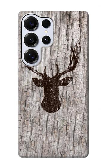 S2505 Reindeer Head Old Wood Texture Graphic Hülle Schutzhülle Taschen für Samsung Galaxy S25 Ultra