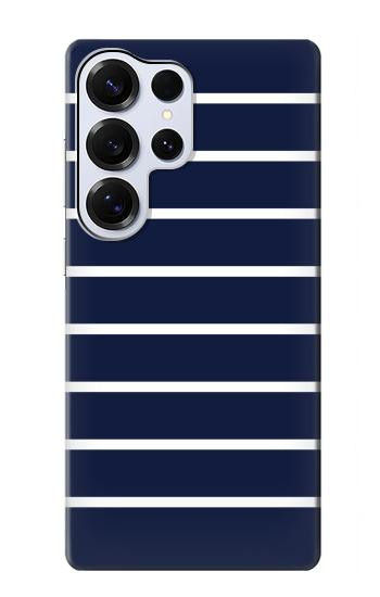 S2767 Navy White Striped Hülle Schutzhülle Taschen für Samsung Galaxy S25 Ultra