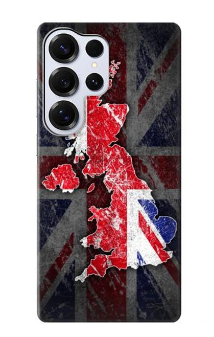 S2936 UK British Flag Map Hülle Schutzhülle Taschen für Samsung Galaxy S25 Ultra