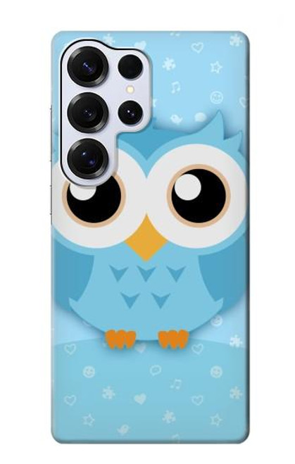S3029 Cute Blue Owl Hülle Schutzhülle Taschen für Samsung Galaxy S25 Ultra