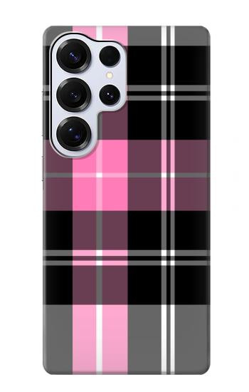 S3091 Pink Plaid Pattern Hülle Schutzhülle Taschen für Samsung Galaxy S25 Ultra