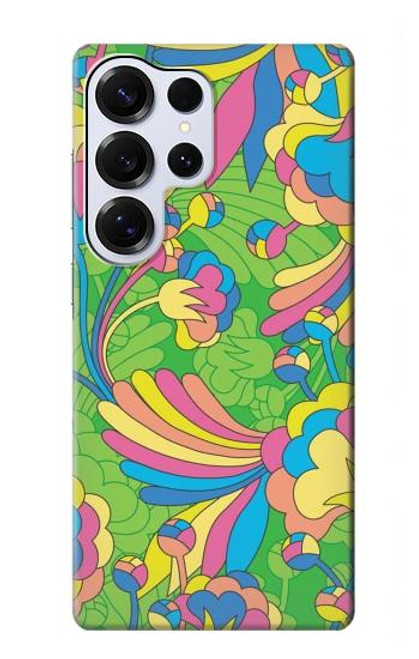 S3273 Flower Line Art Pattern Hülle Schutzhülle Taschen für Samsung Galaxy S25 Ultra