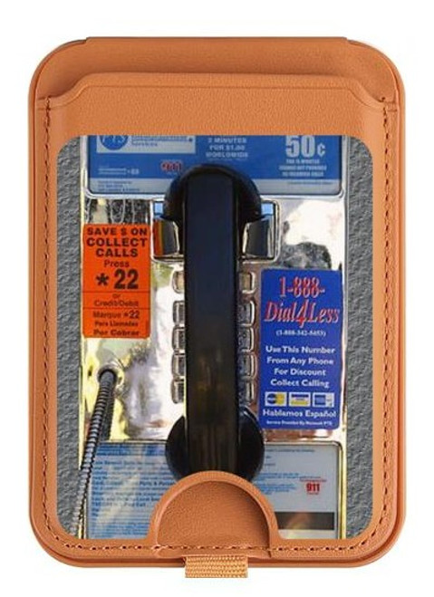S0087 Payphone Magnetic Card Holder Wallet Stand with MagSafe for iPhone 16 15 14 13 Pro Max