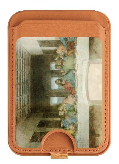 S0173 Leonardo DaVinci The Last Supper Magnetic Card Holder Wallet Stand with MagSafe for iPhone 16 15 14 13 Pro Max