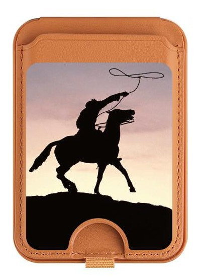 S0773 Cowboy Magnetic Card Holder Wallet Stand with MagSafe for iPhone 16 15 14 13 Pro Max