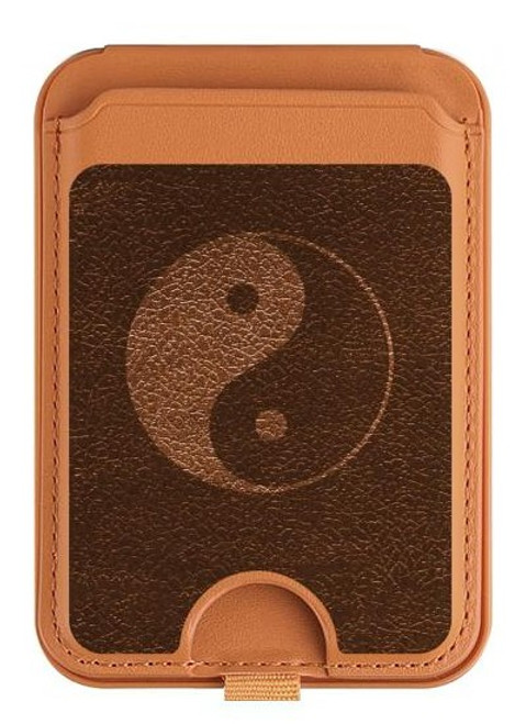 S0825 Taoism Yin Yang Magnetic Card Holder Wallet Stand with MagSafe for iPhone 16 15 14 13 Pro Max