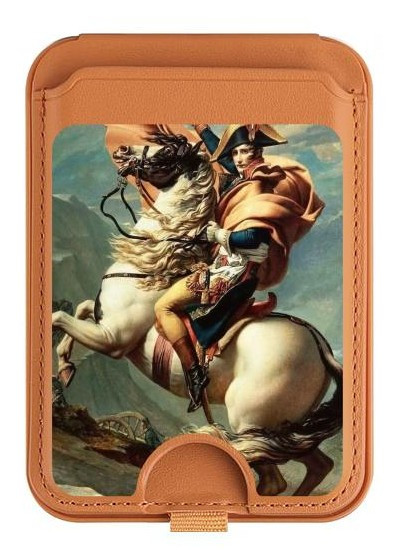 S1063 Napoleon Bonaparte Magnetic Card Holder Wallet Stand with MagSafe for iPhone 16 15 14 13 Pro Max