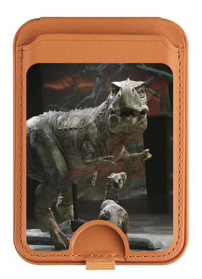 S1288 Dinosaur T Rex Museum Magnetic Card Holder Wallet Stand with MagSafe for iPhone 16 15 14 13 Pro Max