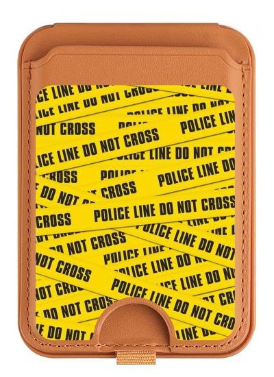S2088 Police Line Do Not Cross Magnetic Card Holder Wallet Stand with MagSafe for iPhone 16 15 14 13 Pro Max