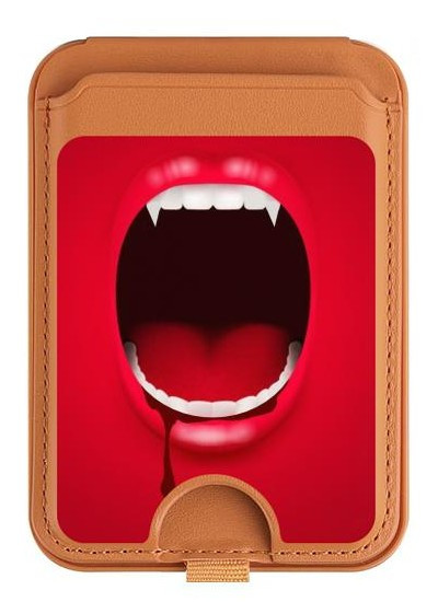 S2103 Vampire Mouth Magnetic Card Holder Wallet Stand with MagSafe for iPhone 16 15 14 13 Pro Max
