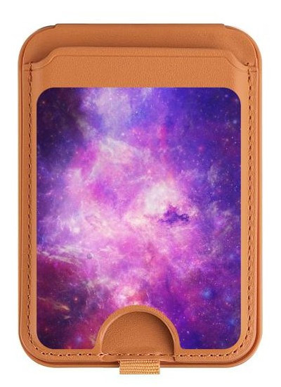 S2207 Milky Way Galaxy Magnetic Card Holder Wallet Stand with MagSafe for iPhone 16 15 14 13 Pro Max