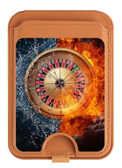 S2289 Roulette Casino Gamble Magnetic Card Holder Wallet Stand with MagSafe for iPhone 16 15 14 13 Pro Max