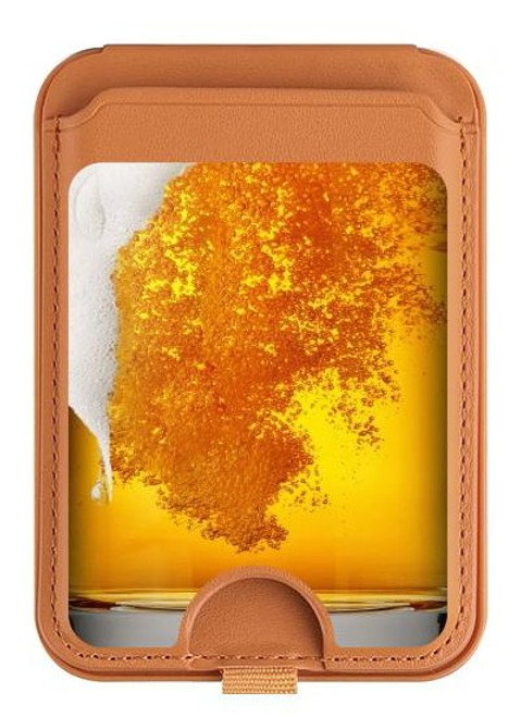 S2391 Beer Glass Magnetic Card Holder Wallet Stand with MagSafe for iPhone 16 15 14 13 Pro Max