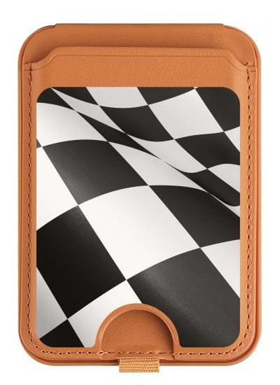 S2408 Checkered Winner Flag Magnetic Card Holder Wallet Stand with MagSafe for iPhone 16 15 14 13 Pro Max