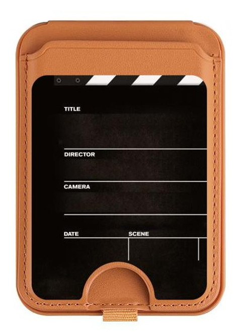 S2479 Director Clapboard Magnetic Card Holder Wallet Stand with MagSafe for iPhone 16 15 14 13 Pro Max