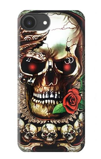 S0753 Skull Wing Rose Punk Hülle Schutzhülle Taschen für iPhone 16e