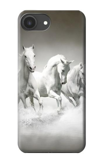 S0933 White Horses Hülle Schutzhülle Taschen für iPhone 16e, 17e