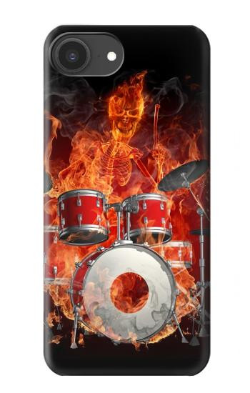 S1431 Skull Drum Fire Rock Hülle Schutzhülle Taschen für iPhone 16e, 17e