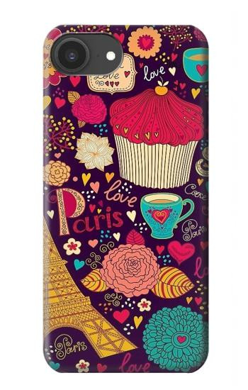 S2353 Paris Cartoon Vintage Pattern Hülle Schutzhülle Taschen für iPhone 16e