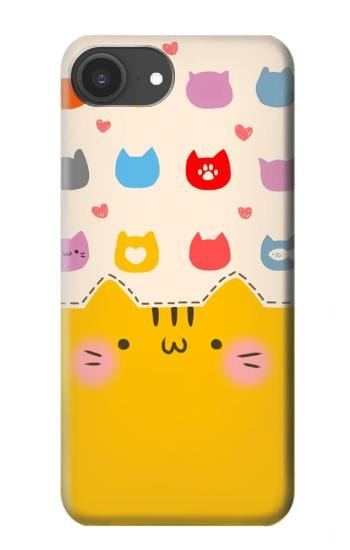S2442 Cute Cat Cartoon Funny Hülle Schutzhülle Taschen für iPhone 16e, 17e