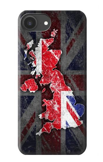 S2936 UK British Flag Map Hülle Schutzhülle Taschen für iPhone 16e, 17e