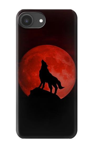 S2955 Wolf Howling Red Moon Hülle Schutzhülle Taschen für iPhone 16e