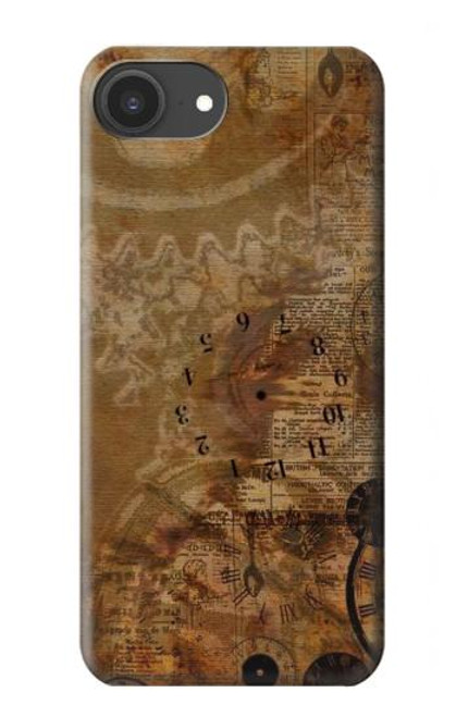 S3456 Vintage Paper Clock Steampunk Hülle Schutzhülle Taschen für iPhone 16e