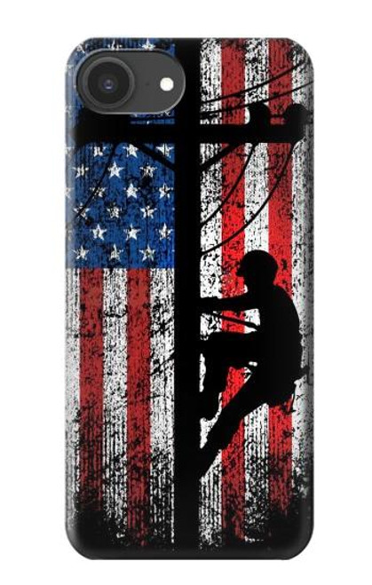 S3803 Electrician Lineman American Flag Hülle Schutzhülle Taschen für iPhone 16e