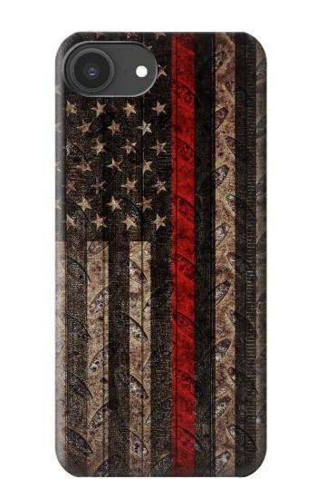 S3804 Fire Fighter Metal Red Line Flag Graphic Hülle Schutzhülle Taschen für iPhone 16e, 17e