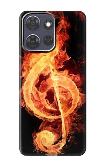 S0493 Music Note Burn Hülle Schutzhülle Taschen für Motorola Moto G Power (2025,2026)