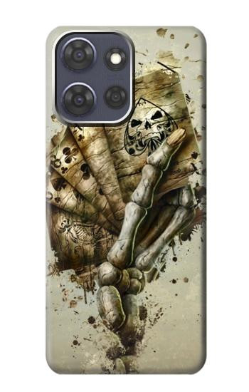 S0550 Skull Card Poker Hülle Schutzhülle Taschen für Motorola Moto G Power (2025)